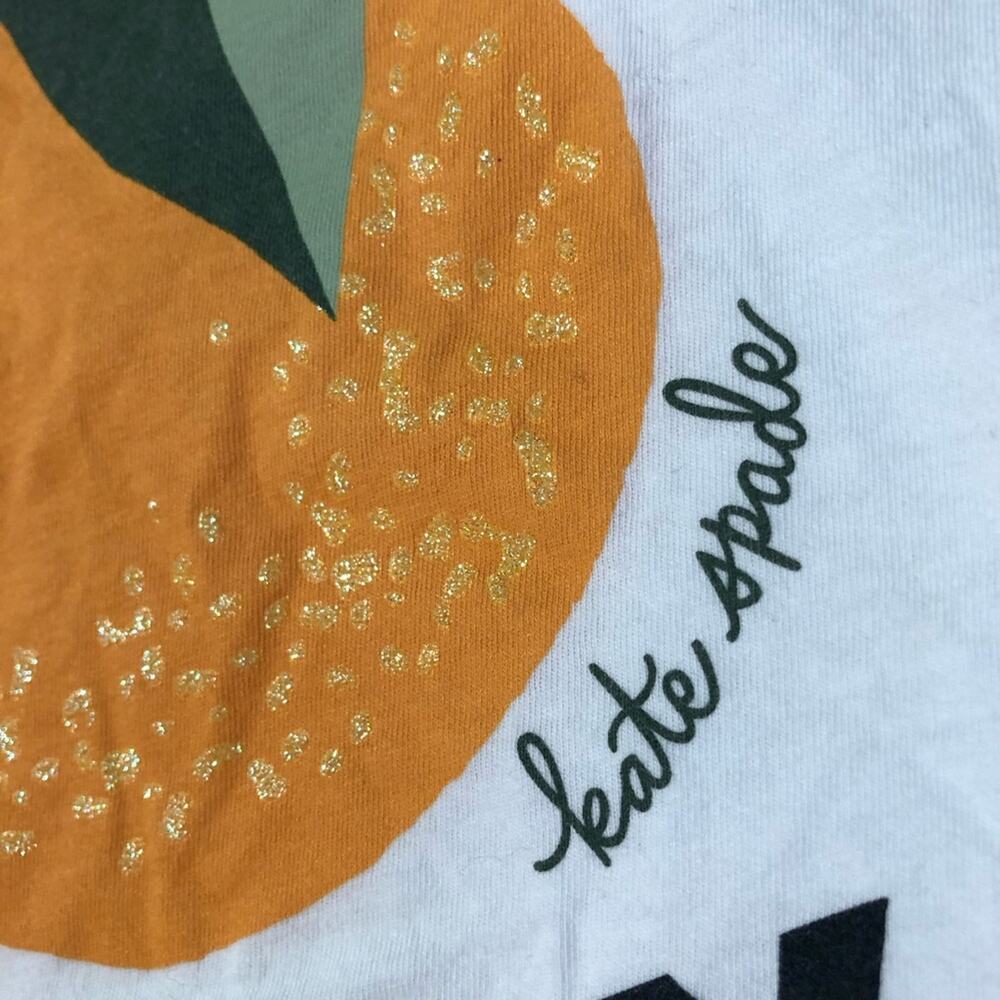 Kate spade New York women S tshirt squeeze the day orange fruit graphic sparkle - Picture 5 of 9